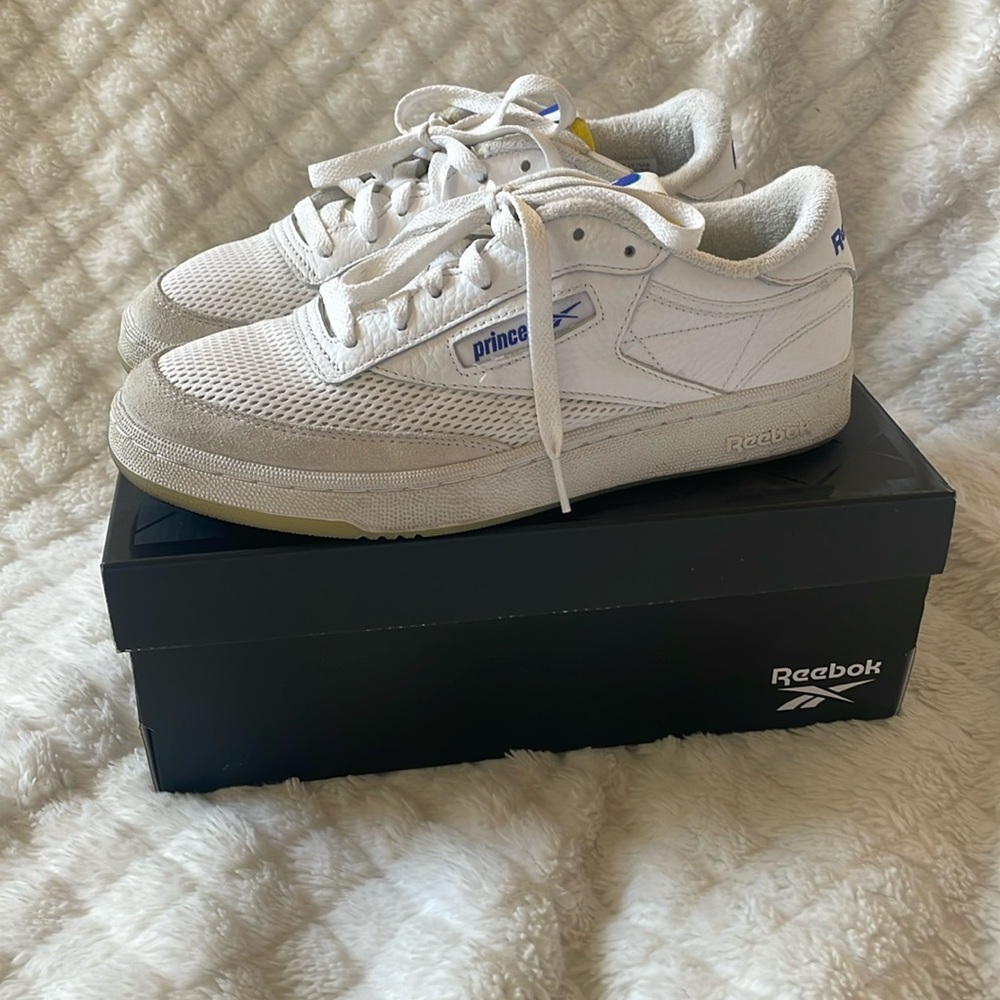 Prince x Reebok Club C 85 Unisex Tennis Shoes - White/Yellow/Cobalt